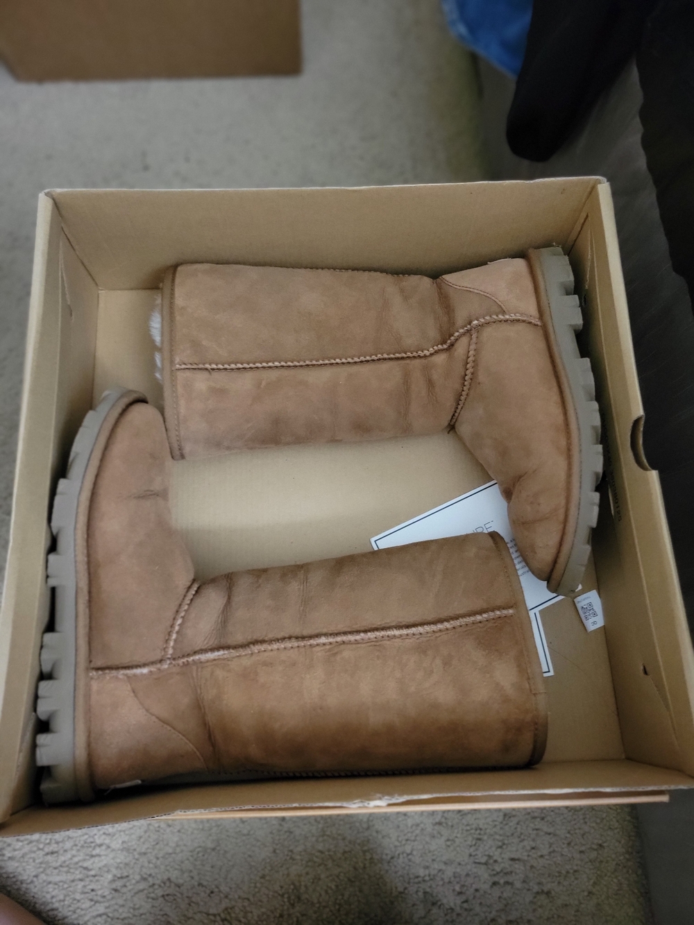 UGG Tall Chestnut Suede-Style Winter Boots